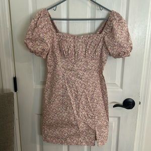 ASTR pink floral mini dress